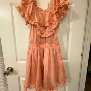 NWOT- women’s Coral off shoulder dress size L